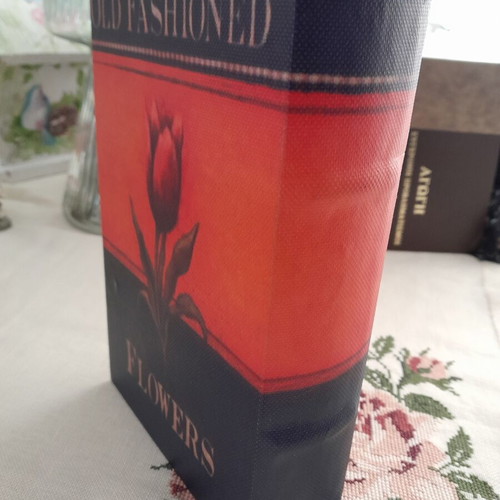 Decorative Storage Box in Book Shape "Flowers" like new