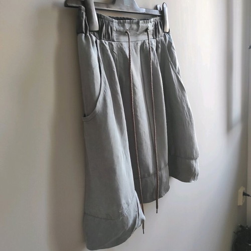 Viscose skirt like new, grey-turquoise with pockets, size Small