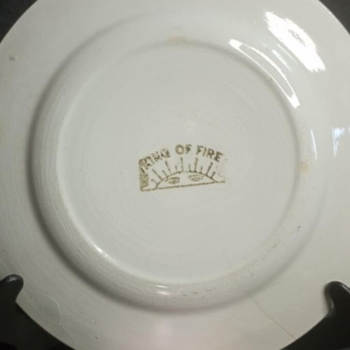 Vintage set of 6 plates 1950s-60s Japanese earthenware used