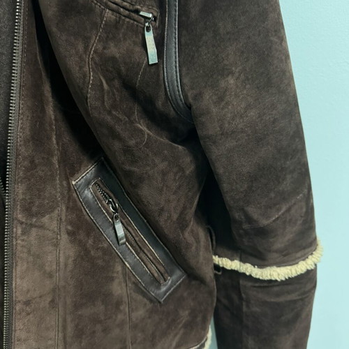 Toi&moi Genuine Leather Jacket used, suede with fur and sherpa, size M