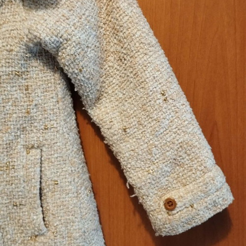 Orchestra girls' coat like new, beige with metallized details