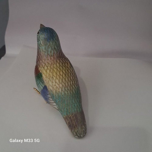 Vintage cloisonné decorative bird figurine