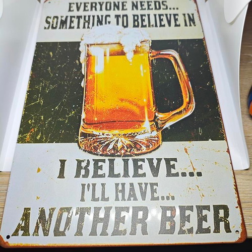 Metal decorative beer sign vintage retro 20x30 like new