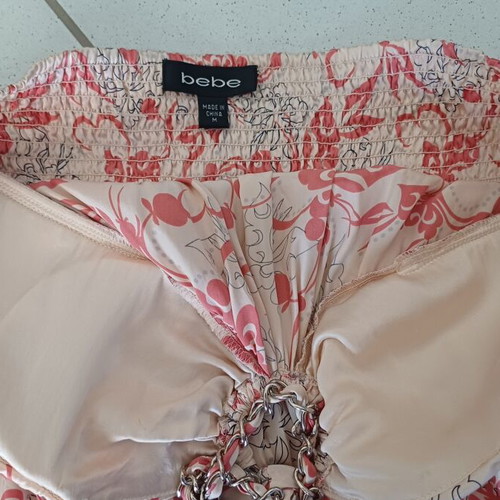 Bebe Strapless Evening Top with Neck Tie Size M Like New