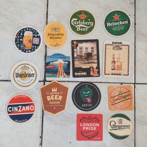 European coasters used, set of 14