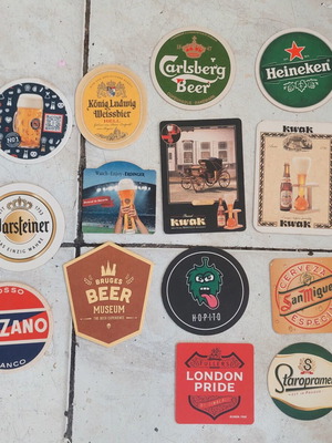 European coasters used, set of 14