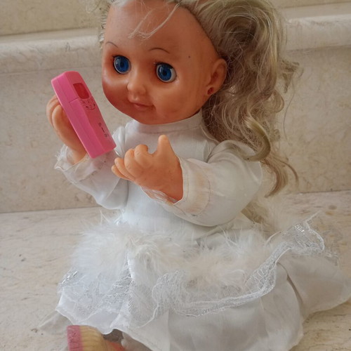 Vintage mechanical doll used, non-functional