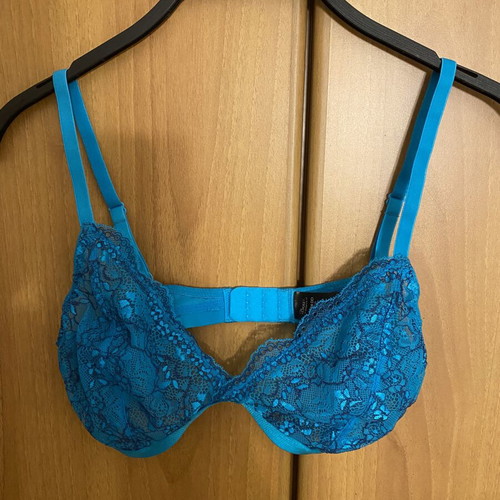 Boux Avenue lace bra new, turquoise with blue details, size 75/34DD