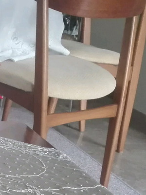 Τραπεζαρία με 6 καρέκλες, ροτόντα 130 εκ., μασίφ ξύλο τικ, σαν καινούργιο