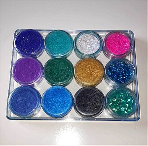 SET 5 -Nail Art Decoration 12 βαζάκια Glitter-Dust-Sparkles