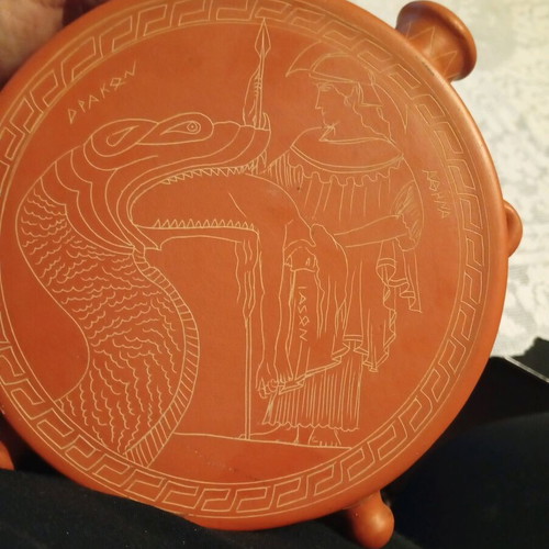 Decorative terracotta vessel vase refurbished