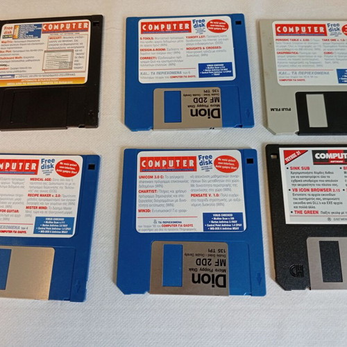 3.5-Inch Floppy Disks used, computer software collection 1993-1996