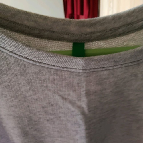 Benetton asymmetrical blouse dress like new, gray, size large