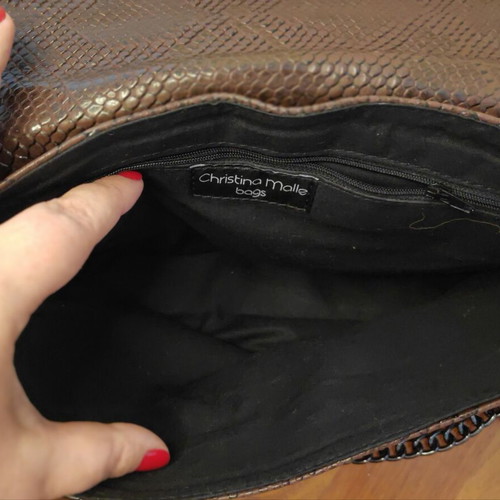 Christina Malle shoulder bag like new, embossed brown