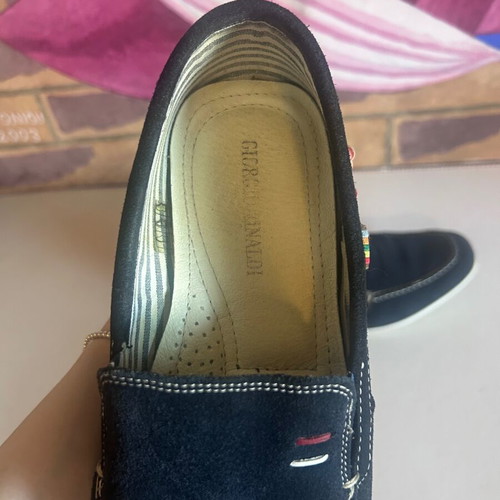 Giorgio Rinaldi men's suede loafers size 42, navy blue