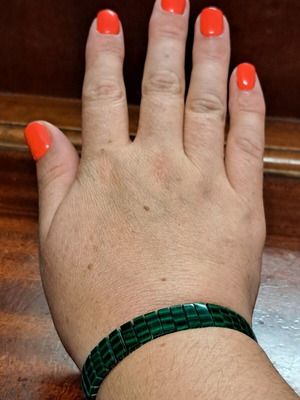 Double-sided bracelet like new, watermelon rind design