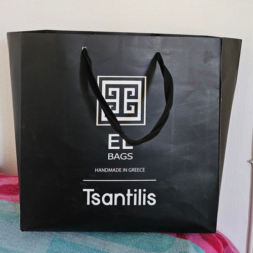Tsantilis leather shoulder bag new, black