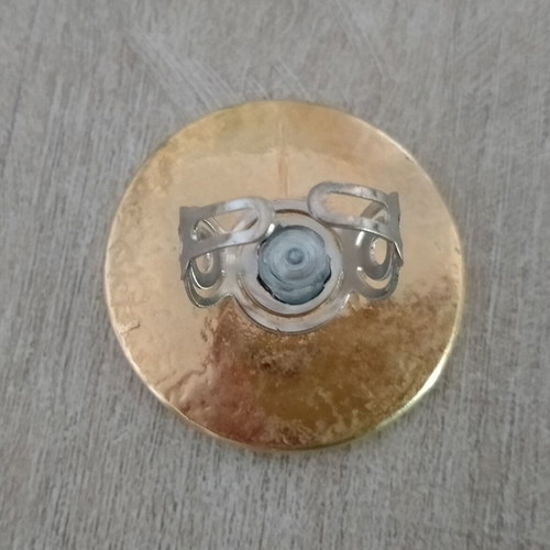 Statement two-tone adjustable ring like new, gold and silver
