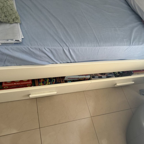 Wooden bed 1.90x1.00 with storage and Media Storm mattress