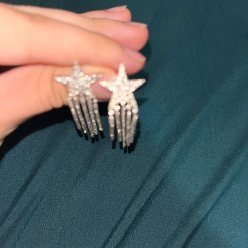 Jewelry set star ring and earrings like new, silver