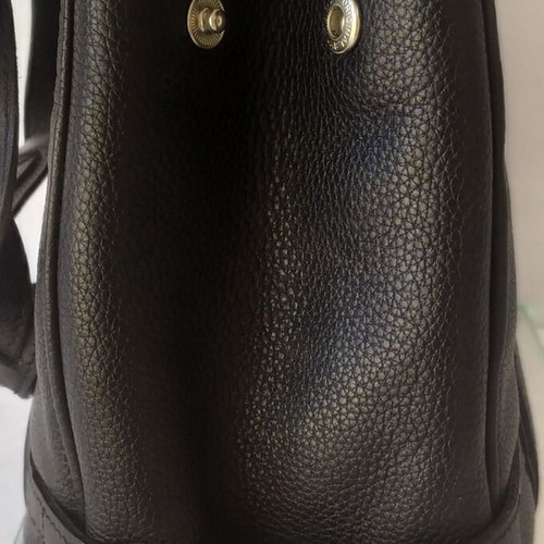 Longchamp shoulder bag like new, black leather, Paris 1948