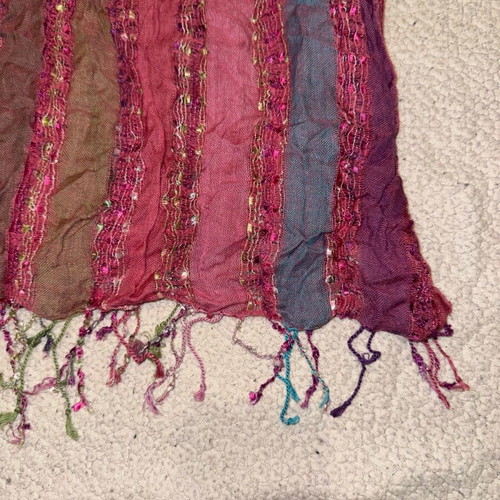 Fuchsia multicolor scarf with rhinestones like new