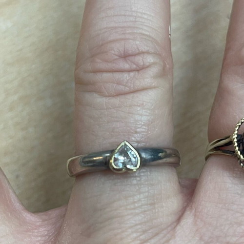 Silver gold ring 925 and 585 used, size 55