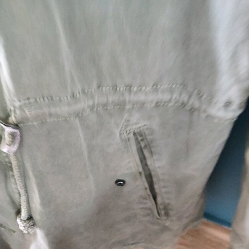 Khaki parka with hood used, size XL