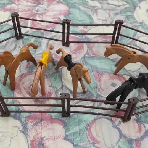 Playmobil horses with fence used