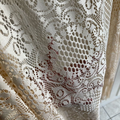Kimono with fringes new, lace in cream color