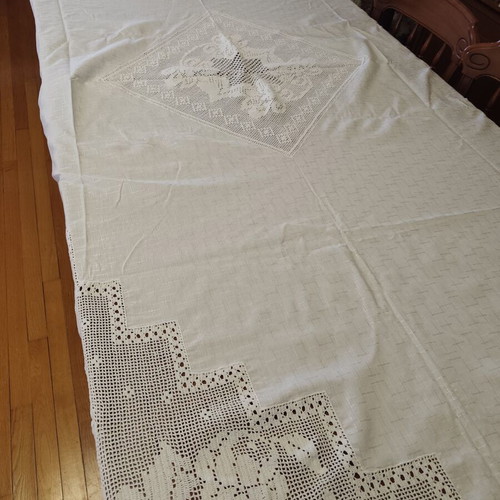Handmade tablecloth (blanket) 165x250 cm like new