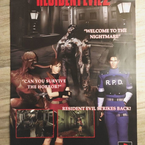 Resident Evil 2 promo poster used for PS1