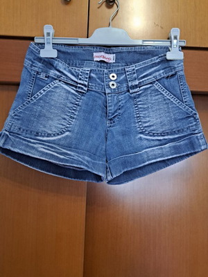 Denim shorts used, low-rise, size 140 cm, blue, ages 10-12