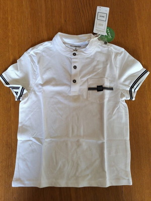 Orchestra polo shirt new for boys 6-7 years 116-122 cm, white and black