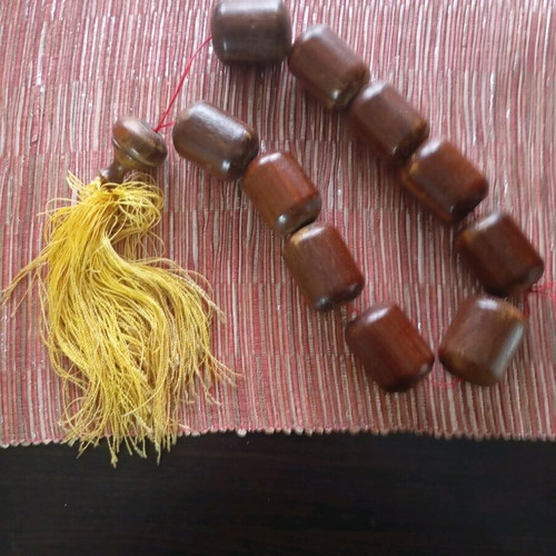 Vintage worry beads used with large wooden beads and tassel