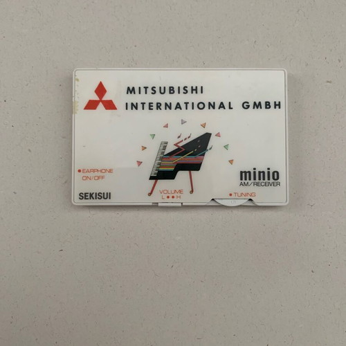 Vintage Mitsubishi Sekisui Card Radio used, credit card size