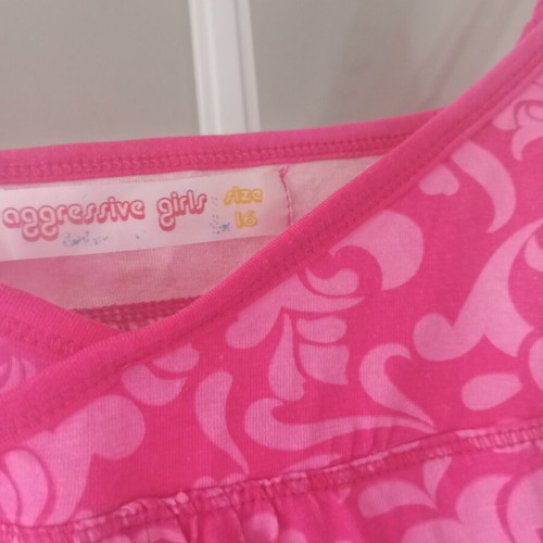 Girls' pink patterned top, size 16