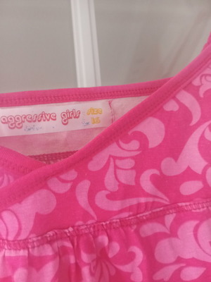 Girls' pink patterned top, size 16