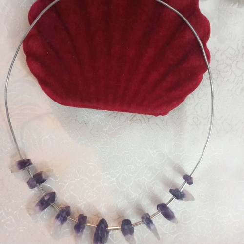 Lalaunis A21 925 necklace choker used with raw amethysts vintage