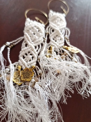 Macrame earrings handmade, new, thread