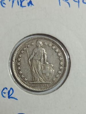 Νόμισμα Ελβετίας 1/2 FR 1944 ασημένιο μεταχειρισμένο VF
