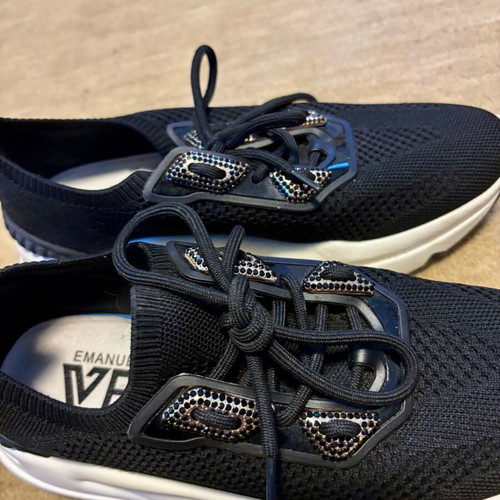 Emanuelle Vee sneakers black with strass and chunky sole like new, size 41