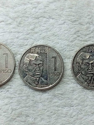 Philippines coins used, set of 3, 2018 1 Piso