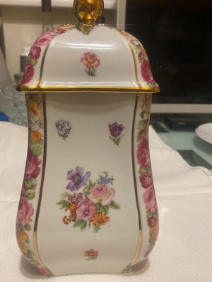 Mitterteich Bavaria Vase with Lid like new, German porcelain 25cm