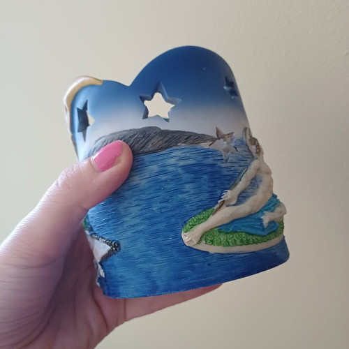 Set of 2 handmade wax candle holders Antiparos souvenirs