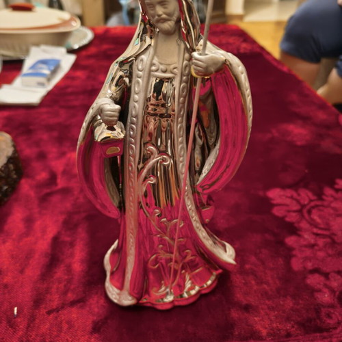 Silver Ceramic Saint Joseph Figurine 25 cm, like new