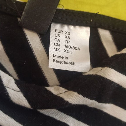 H&M striped dress XS like new, black and white, short tight