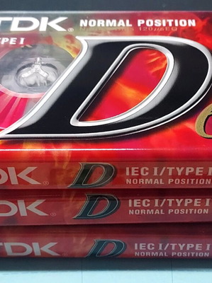 Κασέτες TDK D καινούργιες, πακέτο 3 (2x60min, 1x90min)