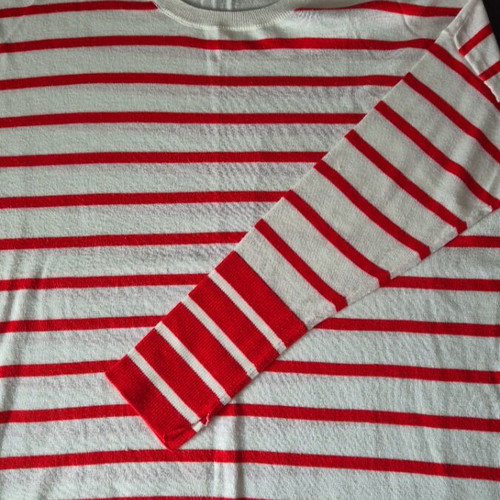 Striped knitted sweater Mango like new, white and red, size L