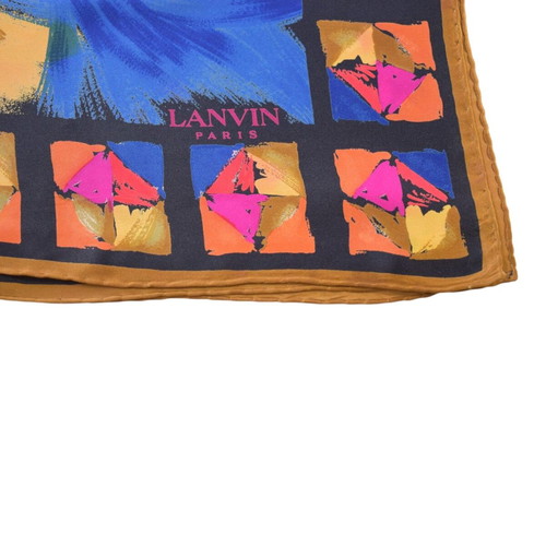 Lanvin Paris Vintage Silk Floral Square Scarf like new